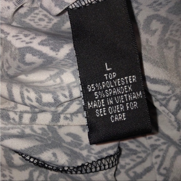 AB studio Black & White Tunic Top career casual Business Size Large - Picture 11 of 12